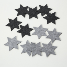 egyéb Alátét csillag filc 6 részes kétféle változatban 13 cm szürke / fekete karácsonyi dekoráció