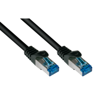 egyéb Alcasa 8060-SF100S S/FTP CAT6A Patch kábel 10m - Fekete (8060-SF100S) kábel és adapter