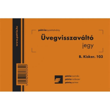 EGYEB BELFOLDI B.KISKER.103 105x70mm 100lapos &quot;Üvegvisszaváltó jegy&quot; nyomtatvány nyomtatvány