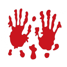 egyéb Bloody Hands, Véres kéznyom zselés ablak matrica szett party kellék