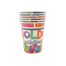 egyéb Boldog születésnapot feliratú 6 db-os papír pohár 2 dl party kellék