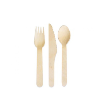 egyéb Fa evőeszköz szett 2 személyes (6 darabos) tányér és evőeszköz