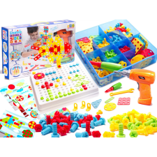 EGYÉB GYÁRTÓ KX7838_5 oktató építőjáték csavarhúzóval, 261db-os, Többszínű barkácsolás, építés