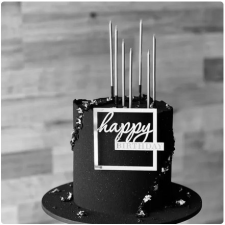egyéb Happ Birthday torta beszúró, műanyag, ezüst, 9×9 cm sütés és főzés