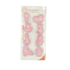 egyéb Kiszúró szett nyomdával, műanyag, cica, 8db sütés és főzés