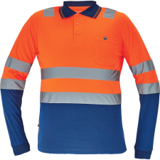 egyéb LEON HV póló hosszú ujjú narancs/navy3XL munkaruha
