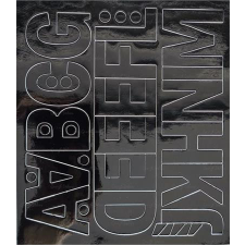 egyéb Öntapadós matrica, 5 cm-es, betűlap, ABC első fele, fekete információs címke