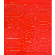 egyéb Öntapadós matrica, 5 cm-es, számlap, piros információs címke