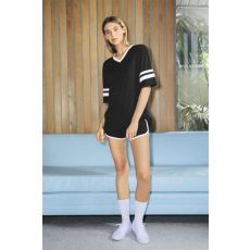 egyéb Póló American Apparel unisex v-nyakú foci unisex (50%pamut 125g/m2) black/white, L