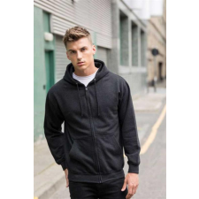 egyéb Pulóver Just Hoods cipzáras férfi, jet black, 2XL munkaruha