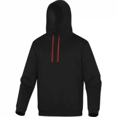 egyéb Pulóver Lecco kapucnis 280g/m2 gumírozott csukló és alj 2 oldasó zseb fekete (65%poliészter 35%pamut) black/red 2XL