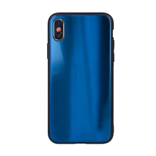 egyéb Rainbow szilikon tok üveg hátlappal - Huawei P40 kék tok és táska