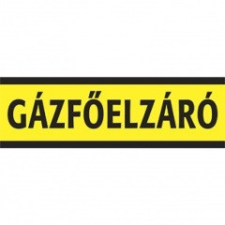 egyéb Sorozattábla, GÁZFŐELZÁRÓ, PVC információs címke