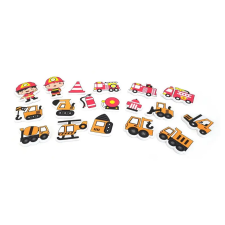 egyéb Szivacs fürdőjáték hálóban, járművek és emberek, 18 db játékfigura