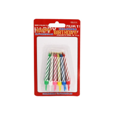 egyéb Szülinapi elfújhatatlan gyertya - csíkos, többféle party kellék