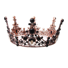egyéb Tortadísz, tiara fekete kristályokkal,rose gold, 14cm sütés és főzés