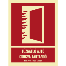 egyéb TŰZGÁTLÓ AJTÓ CSUKVA TARTANDÓ, vinil öntapadó, 150x200 információs címke