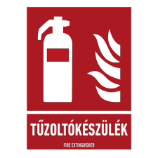 egyéb TŰZOLTÓKÉSZÜLÉK, vinil öntapadó, 150x200 információs címke