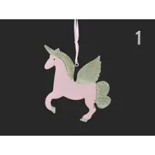 egyéb Unicornis karácsonyfadísz -rózsaszín/pink/fehér 12x10cm karácsonyfadísz