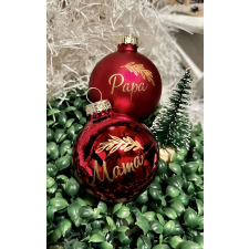  Egyedi feliratkozású fenyőfa dísz gömb 6 cm - piros karácsonyfadísz