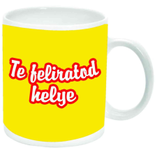  Egyedi feliratos Bögre, sárga háttérszínnel bögrék, csészék