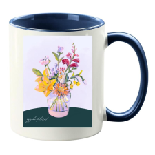  Egyedi feliratos virágcsokor Bögre (másik oldalra fotó és felirat kérhető) bögrék, csészék