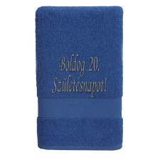  Egyedi hímzett törölköző – Boldog Születésnapot!/Királykék lakástextília