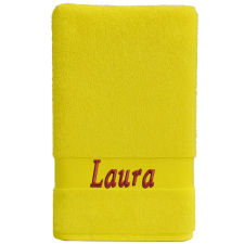  Egyedi névvel hímzett törölköző/Sárga lakástextília