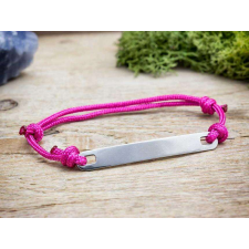 Egyetlen egyedi lapbetétes pink microcord karkötő karkötő