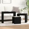  Egymásba helyezhető asztalok 3 pcs Fekete tölgy Faanyag