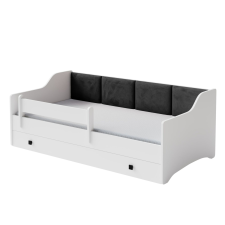 Egyszemélyes ágy Erik 160x80 fehér - fekete panel gyermekágy
