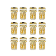 Eisenbach 12 részes hőálló üveg teás pohárkészlet aranyszegéllyel, 160 ml bögrék, csészék