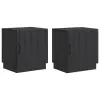  Éjjeli asztal 2 pcs Fekete 43 x 34,5 x 47 cm Szerelt Fa