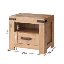  Éjjeliszekrény 1S, wotan tölgy, MORATIZ bútor