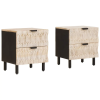  Éjjeliszekrény 2 pcs Fehér 40 x 33,5 x 46 cm Tömör Mangófát