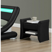  Éjjeliszekrény  fekete textilbőr,BOLTON bútor