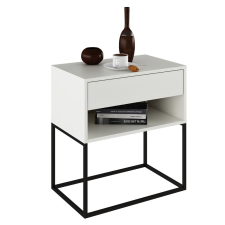  Éjjeliszekrény/kisasztal, fehér/fekete, ARTI TYP 2 bútor