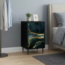  Éjjeliszekrény WIJHE Fekete Tölgy 36 x 33 x 61 cm Szerelt Fa bútor