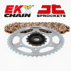 EK CHAIN EK/JT láncszett 525 ZVX3 - 15/43-114 - acél standard hátsó lánckerék EK CHAIN  Erőátviteli alkatrészek Láncok, lánckerekek, láncszettek Láncszettek