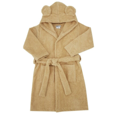 Eko Köntös pamutból kapucnival és fülekkel Beige méret S 80-86 gyerek köntös