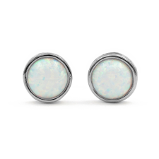 Ékszer ABC Ezüst fehér opál fülbevaló "3" fülbevaló