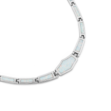 Ékszer ABC Ezüst fehér opál lánc "collier" nyaklánc
