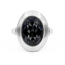 Ékszer ABC Ezüst füstszínű kristályköves gyűrű &quot;10x14&quot; gyűrű