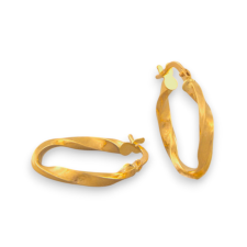 Ékszerkirály 14k arany fülbevaló, csavart karika, 20 mm fülbevaló