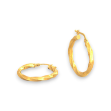 Ékszerkirály 14k arany fülbevaló, csavart karika, 28 mm fülbevaló