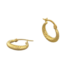 Ékszerkirály 14k arany fülbevaló, fonott karika,, 15 mm fülbevaló