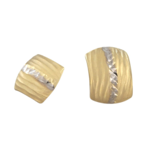 Ékszerkirály 14k arany fülbevaló, hajlított, kétszínű fülbevaló