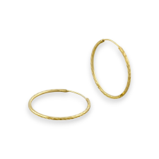 Ékszerkirály 14k arany fülbevaló, vésett karika 30 mm fülbevaló