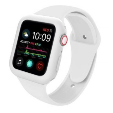 Ékszerkirály Apple watch óraszíj tokkal, szilikon, 38 mm, S, M, fehér okosóra kellék