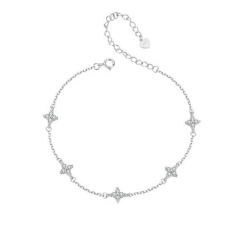 Ékszerkirály Ezüst bokalánc kristállyal bokalánc